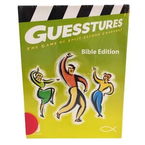 Cactus Hasbro GUESSTURES BIBLE EDITION Board Game Charades Family Fun 2005 NEW